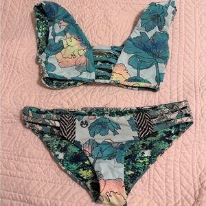 Maaji Blue and Green Floral Bikini
